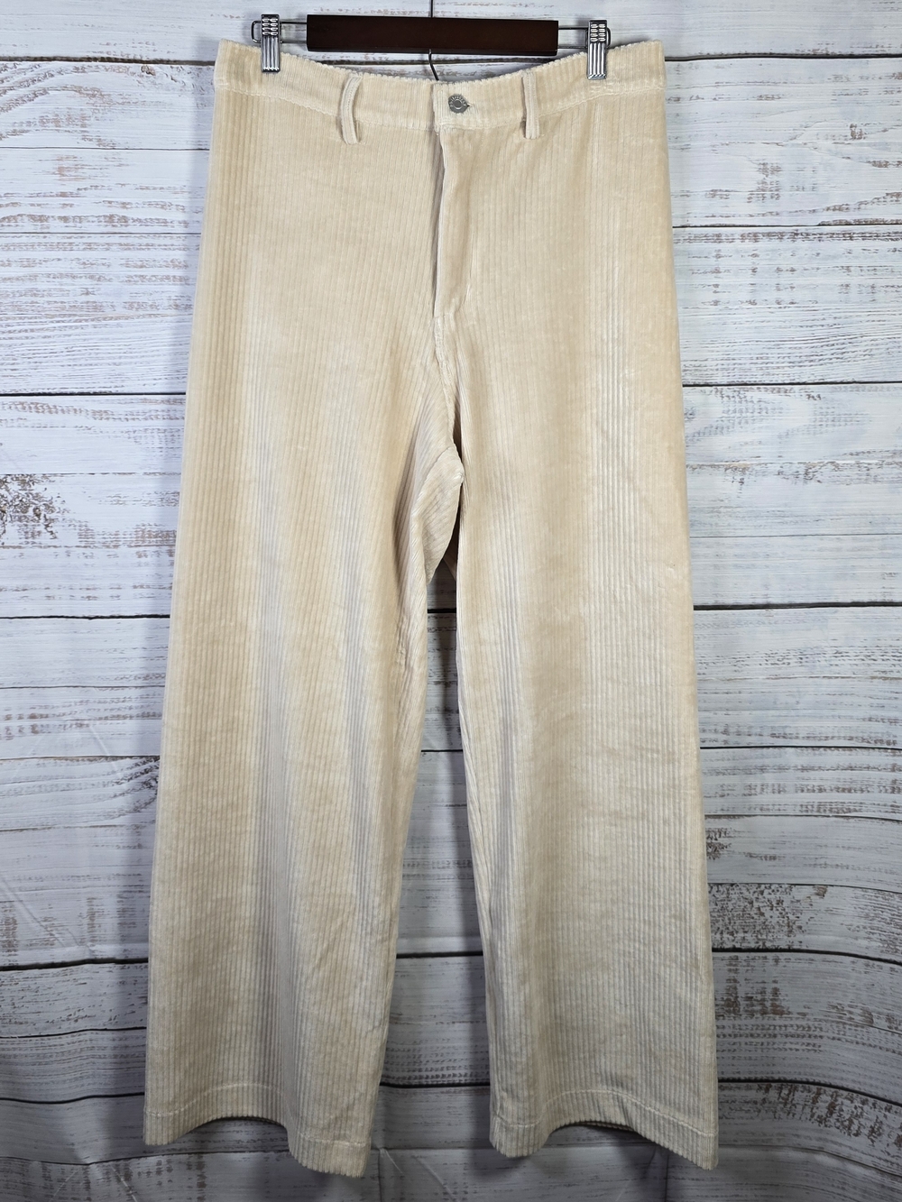 Philosophy Republic Cream Corduroy Pants Size Large Wide Leg High Rise